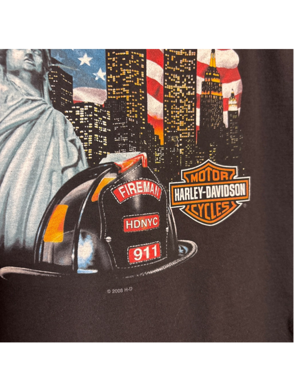 Harley-Davidson New York 9-11 vintage tee, NY fireman, Twin Towers, vintage XL - Picture 2 of 9